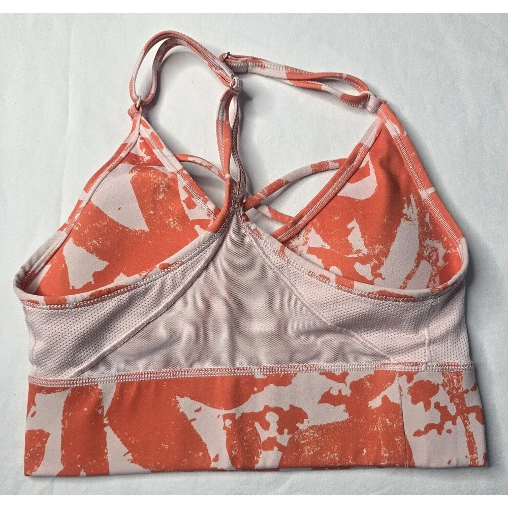Nike Sports Bra Womens XS Orange Pink Abstract Dri-FIT Indy Light Support Active